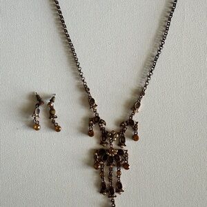 Bronze necklace and earrings
